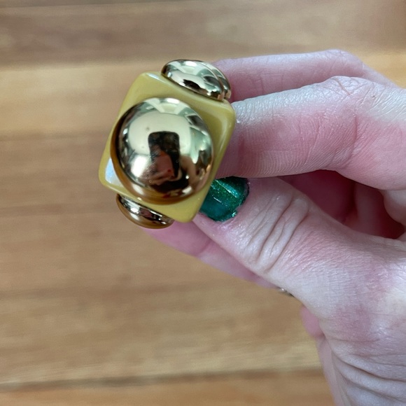 La Manso chunky yellow and gold dome ring size 6 - Picture 14 of 16